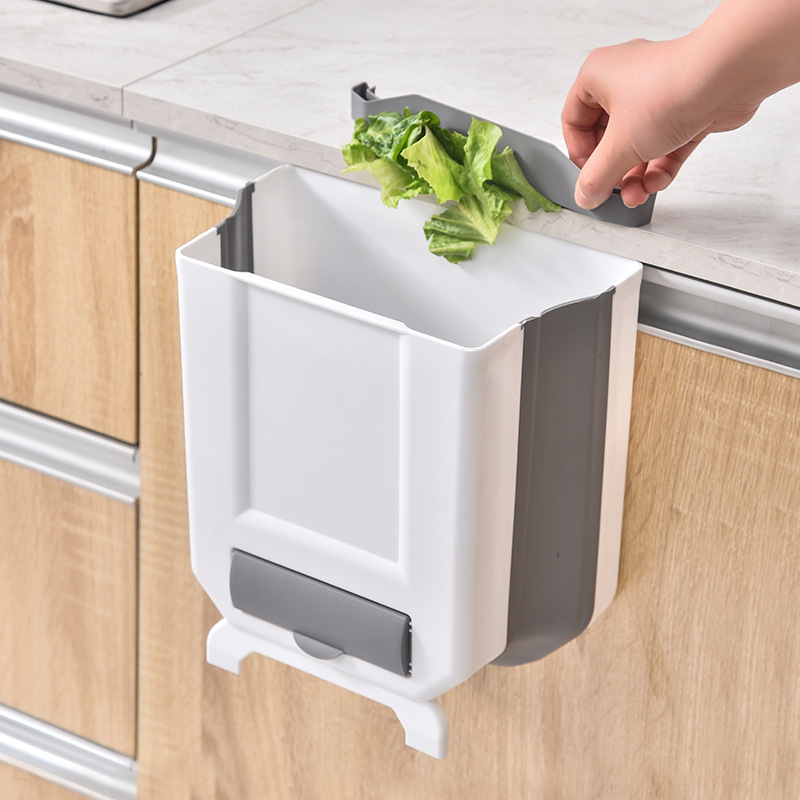 Wall-mounted Foldable Trash Can Household Classification Sundries Container Living Room And Kitchen Toilet