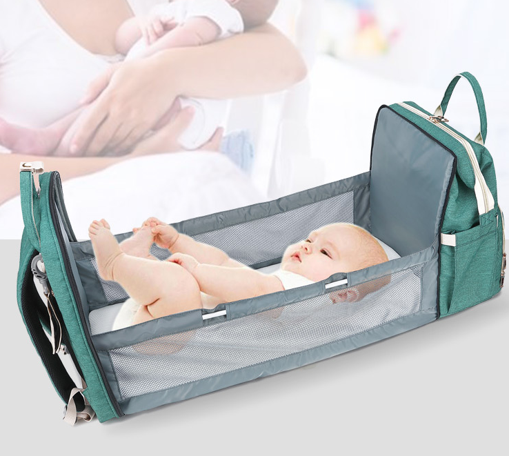 2 in 1 Portable Folding Baby Crib Mummy Bags with Hooks