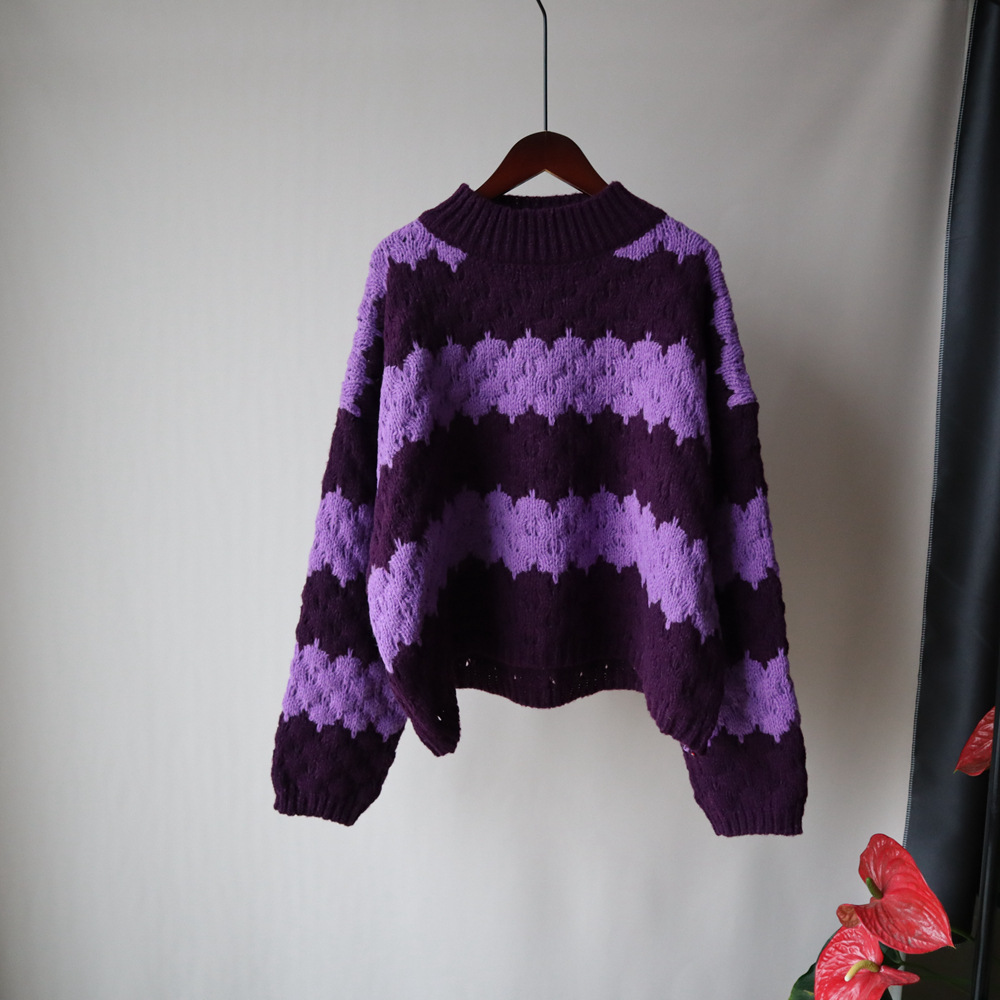 fe598f45 cc55 4baa a1c0 ae48a6b30c43 Retro Thick Sweater Contrast Striped Sweater
