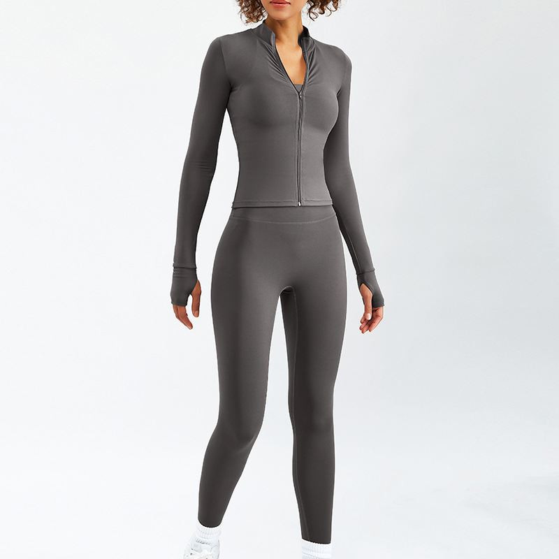 New Nude Yoga Wear Women S Zipper Long Sleeved Fitness Suit