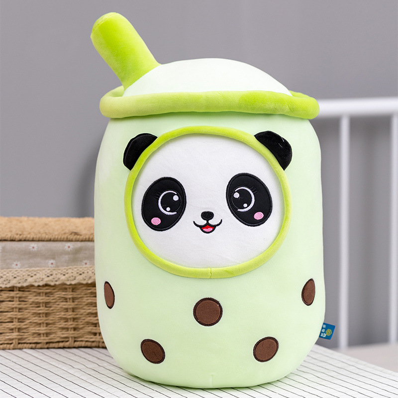 green panda boba plush