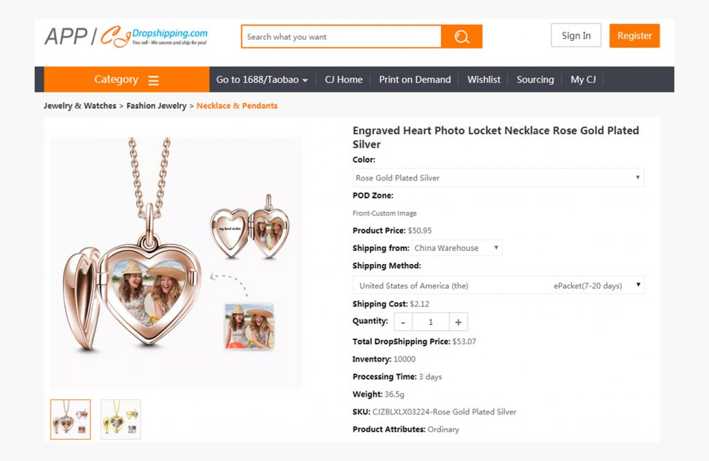 Print on Demand Jewelry - Custom Date 3D Necklace