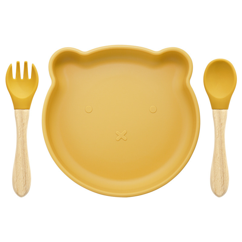 Food Supplement Tableware Set Silicone Spork Baby Products Bear Silicone Tablewa - Picture 10 of 15