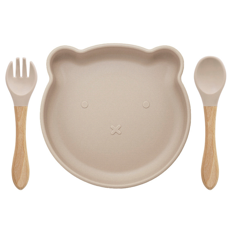 Food Supplement Tableware Set Silicone Spork Baby Products Bear Silicone Tablewa - Picture 8 of 15