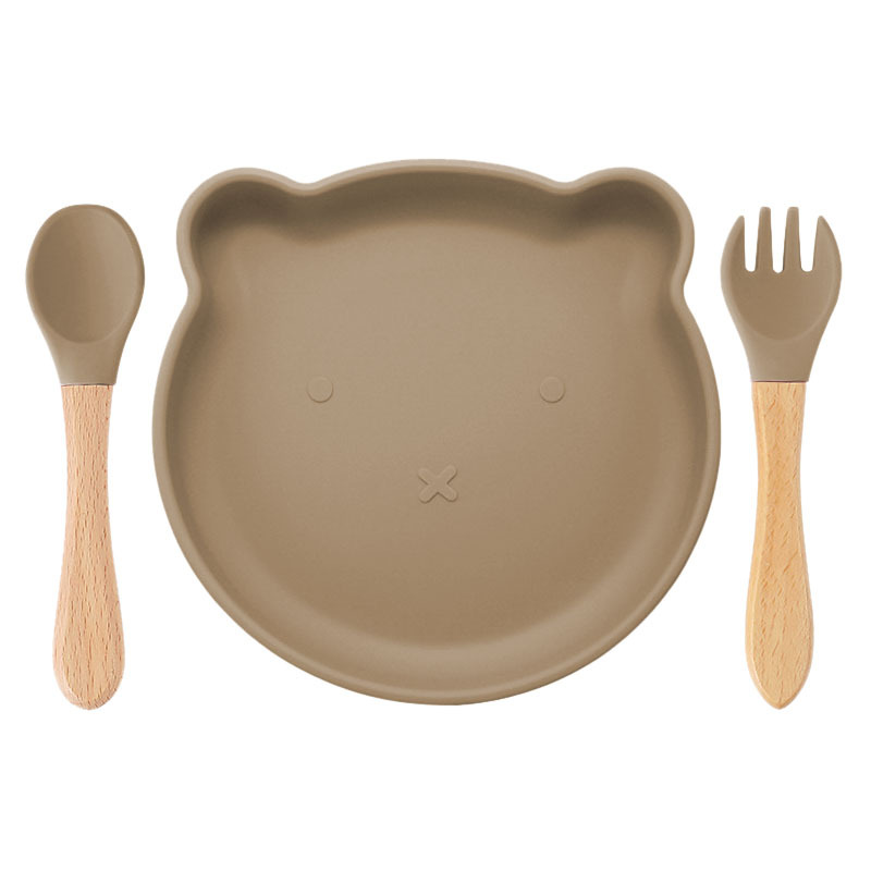 Food Supplement Tableware Set Silicone Spork Baby Products Bear Silicone Tablewa - Picture 15 of 15