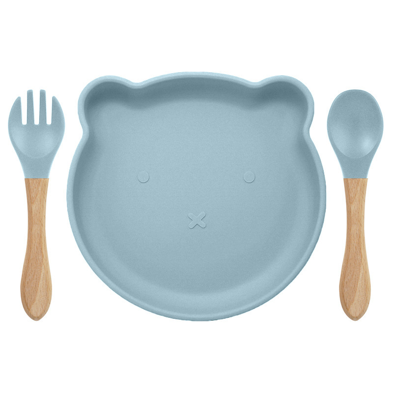 Food Supplement Tableware Set Silicone Spork Baby Products Bear Silicone Tablewa - Picture 11 of 15